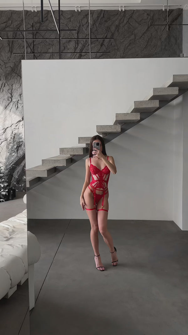 Corset Set with Choker and Garters